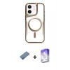 MARSİLYAN™- iPhone 12 Kılıf Yadigar Klasik Özel Seri - Siyah Bilvis 5in1 3D Magic Cam Ekran Koruyucu + Shine Kamera Lens Koruma Cam - SABE