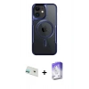 MARSİLYAN™- iPhone 12 Kılıf Yadigar Klasik Özel Seri - Siyah Bilvis 5in1 3D Magic Cam Ekran Koruyucu + Rainbow Kamera Lens Koruma Cam - YL