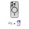 MARSİLYAN™- iPhone 12 Kılıf Yadigar Klasik Özel Seri - Siyah Bilvis 5in1 3D Magic Cam Ekran Koruyucu + Rainbow Kamera Lens Koruma Cam - YL