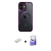 MARSİLYAN™- iPhone 12 Kılıf Yadigar Klasik Özel Seri - Siyah Bilvis 5in1 5D Magic Hayalet Cam Ekran Koruyucu + Renkli Kamera Lens Koruma Cam - YL