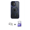 MARSİLYAN™- iPhone 12 Kılıf Yadigar Klasik Özel Seri - Siyah Bilvis 5in1 5D Magic Hayalet Cam Ekran Koruyucu + Rainbow Kamera Lens Koruma Cam - MR