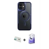 MARSİLYAN™- iPhone 12 Kılıf Yadigar Klasik Özel Seri - Siyah Bilvis 5in1 5D Magic Hayalet Cam Ekran Koruyucu + Yeşil Rainbow Kamera Lens Koruma Cam
