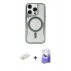 MARSİLYAN™- iPhone 12 Kılıf Yadigar Klasik Özel Seri - Siyah Bilvis 5in1 5D Magic Hayalet Cam Ekran Koruyucu + Renkli Kamera Lens Koruma Cam - SI