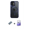 MARSİLYAN™- iPhone 12 Kılıf Yadigar Klasik Özel Seri - Siyah Bilvis 5in1 5D Magic Hayalet Cam Ekran Koruyucu + Shine Kamera Lens Koruma Cam - GS