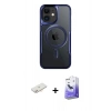 MARSİLYAN™- iPhone 12 Kılıf Yadigar Klasik Özel Seri - Siyah Bilvis 5in1 5D Magic Hayalet Cam Ekran Koruyucu + Renkli Kamera Lens Koruma Cam - YL