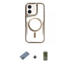 MARSİLYAN™- iPhone 12 Kılıf Yadigar Klasik Özel Seri - Siyah Joko Magic 5D Hayalet Cam + Gökkuşağı Shine Kamera Lens Koruma Cam