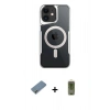 MARSİLYAN™- iPhone 12 Kılıf Yadigar Klasik Özel Seri - Siyah Joko Magic 5D Hayalet Cam + Metal Kamera Lens Koruma Cam - GD