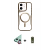 MARSİLYAN™- iPhone 12 Kılıf Yadigar Klasik Özel Seri - Siyah Joko Magic 5D Hayalet Cam + Raze Metal Kamera Lens - KI