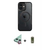 MARSİLYAN™- iPhone 12 Kılıf Yadigar Klasik Özel Seri - Siyah Joko Magic 5D Hayalet Cam + Raze Metal Kamera Lens - KI