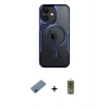 MARSİLYAN™- iPhone 12 Kılıf Yadigar Klasik Özel Seri - Siyah Joko Magic 5D Hayalet Cam + Metal Kamera Lens Koruma Cam - MI