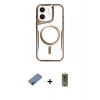 MARSİLYAN™- iPhone 12 Kılıf Yadigar Klasik Özel Seri - Siyah Joko Magic 5D Hayalet Cam + Metal Kamera Lens Koruma Cam - MI