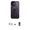 MARSİLYAN™- iPhone 12 Kılıf Yadigar Klasik Özel Seri - Siyah Joko Magic 5D Hayalet Cam + Rainbow Kamera Lens Koruma Cam - MR