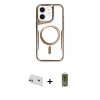 MARSİLYAN™- iPhone 12 Kılıf Yadigar Klasik Özel Seri - Siyah Joko Magic 5D Hayalet Cam + Rainbow Kamera Lens Koruma Cam - MR
