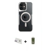 MARSİLYAN™- iPhone 12 Kılıf Yadigar Klasik Özel Seri - Siyah Joko Magic 5D Hayalet Cam + Rainbow Kamera Lens Koruma Cam - MR