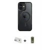 MARSİLYAN™- iPhone 12 Kılıf Yadigar Klasik Özel Seri - Siyah Joko Magic 5D Hayalet Cam + Rainbow Kamera Lens Koruma Cam - MR