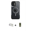 MARSİLYAN™- iPhone 12 Kılıf Yadigar Klasik Özel Seri - Siyah Joko Magic 5D Hayalet Cam + Rainbow Kamera Lens Koruma Cam - MR