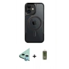 MARSİLYAN™- iPhone 12 Kılıf Yadigar Klasik Özel Seri - Siyah Joko Magic 5D Hayalet Cam + Raze Metal Kamera Lens - MI