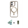 MARSİLYAN™- iPhone 12 Kılıf Yadigar Klasik Özel Seri - Siyah Joko Magic 5D Hayalet Cam + Raze Metal Kamera Lens - MI
