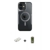 MARSİLYAN™- iPhone 12 Kılıf Yadigar Klasik Özel Seri - Siyah Joko Magic 5D Hayalet Cam + Renkli Kamera Lens Koruma Cam - YL