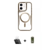 MARSİLYAN™- iPhone 12 Kılıf Yadigar Klasik Özel Seri - Siyah Joko Magic 5D Hayalet Cam + Şeffaf Kamera Lens Koruma Cam