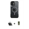 MARSİLYAN™- iPhone 12 Kılıf Yadigar Klasik Özel Seri - Siyah Joko Magic 5D Hayalet Cam + Şeffaf Kamera Lens Koruma Cam