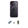 MARSİLYAN™- iPhone 12 Kılıf Yadigar Klasik Özel Seri - Siyah Joko Magic 5D Hayalet Cam + Shine Kamera Lens Koruma Cam - SABE