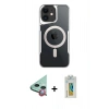 MARSİLYAN™- iPhone 12 Kılıf Yadigar Klasik Özel Seri - Siyah Polymer Nano Ekran Koruyucu + Raze Metal Kamera Lens - KI