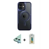 MARSİLYAN™- iPhone 12 Kılıf Yadigar Klasik Özel Seri - Siyah Polymer Nano Ekran Koruyucu + Raze Metal Kamera Lens - MI