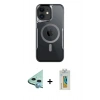 MARSİLYAN™- iPhone 12 Kılıf Yadigar Klasik Özel Seri - Siyah Polymer Nano Ekran Koruyucu + Raze Metal Kamera Lens - MI