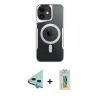 MARSİLYAN™- iPhone 12 Kılıf Yadigar Klasik Özel Seri - Siyah Polymer Nano Ekran Koruyucu + Raze Metal Kamera Lens - MI