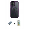MARSİLYAN™- iPhone 12 Kılıf Yadigar Klasik Özel Seri - Siyah Polymer Nano Ekran Koruyucu + Metal Kamera Lens Koruma Cam - GD