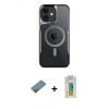 MARSİLYAN™- iPhone 12 Kılıf Yadigar Klasik Özel Seri - Siyah Polymer Nano Ekran Koruyucu + Pembe Shine Kamera Lens Koruma Cam