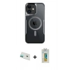 MARSİLYAN™- iPhone 12 Kılıf Yadigar Klasik Özel Seri - Siyah Polymer Nano Ekran Koruyucu + Rainbow Kamera Lens Koruma Cam - YL