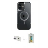 MARSİLYAN™- iPhone 12 Kılıf Yadigar Klasik Özel Seri - Siyah Polymer Nano Ekran Koruyucu + Rainbow Kamera Lens Koruma Cam - MR