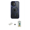 MARSİLYAN™- iPhone 12 Kılıf Yadigar Klasik Özel Seri - Siyah Polymer Nano Ekran Koruyucu + Renkli Kamera Lens Koruma Cam - SI