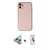MARSİLYAN™- iPhone 12 Kılıf Yadigar Klasik - Şeffaf Pasifik Cam Ekran Koruyucu + Raze Metal Kamera Lens - KI