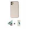 MARSİLYAN™- iPhone 12 Kılıf Yadigar Klasik - Şeffaf Pasifik Cam Ekran Koruyucu + Raze Metal Kamera Lens - KI