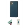 MARSİLYAN™- iPhone 12 Kılıf Yadigar Klasik - Şeffaf Pasifik Cam Ekran Koruyucu + Raze Metal Kamera Lens - KI