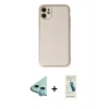MARSİLYAN™- iPhone 12 Kılıf Yadigar Klasik - Şeffaf Pasifik Cam Ekran Koruyucu + Raze Metal Kamera Lens - MI