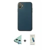 MARSİLYAN™- iPhone 12 Kılıf Yadigar Klasik - Şeffaf Pasifik Cam Ekran Koruyucu + Raze Metal Kamera Lens - MI