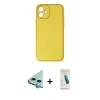 MARSİLYAN™- iPhone 12 Kılıf Yadigar Klasik - Şeffaf Pasifik Cam Ekran Koruyucu + Raze Metal Kamera Lens - MI
