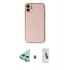 MARSİLYAN™- iPhone 12 Kılıf Yadigar Klasik - Şeffaf Pasifik Cam Ekran Koruyucu + Raze Metal Kamera Lens - MI