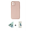 MARSİLYAN™- iPhone 12 Kılıf Yadigar Klasik - Şeffaf Pasifik Cam Ekran Koruyucu + Raze Metal Kamera Lens - MI