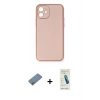 MARSİLYAN™- iPhone 12 Kılıf Yadigar Klasik - Şeffaf Pasifik Cam Ekran Koruyucu + Mavi Shine Kamera Lens Koruma Cam