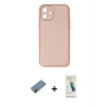 MARSİLYAN™- iPhone 12 Kılıf Yadigar Klasik - Şeffaf Pasifik Cam Ekran Koruyucu + Metal Kamera Lens Koruma Cam - KI