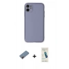 MARSİLYAN™- iPhone 12 Kılıf Yadigar Klasik - Şeffaf Pasifik Cam Ekran Koruyucu + Metal Kamera Lens Koruma Cam - KI
