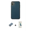 MARSİLYAN™- iPhone 12 Kılıf Yadigar Klasik - Şeffaf Pasifik Cam Ekran Koruyucu + Metal Kamera Lens Koruma Cam - KI