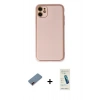 MARSİLYAN™- iPhone 12 Kılıf Yadigar Klasik - Şeffaf Pasifik Cam Ekran Koruyucu + Metal Kamera Lens Koruma Cam - KI