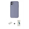 MARSİLYAN™- iPhone 12 Kılıf Yadigar Klasik - Şeffaf Pasifik Cam Ekran Koruyucu + Renkli Kamera Lens Koruma Cam - PE