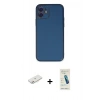 MARSİLYAN™- iPhone 12 Kılıf Yadigar Klasik - Şeffaf Pasifik Cam Ekran Koruyucu + Renkli Kamera Lens Koruma Cam - PE